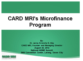CARD MRI's Microfinance Program