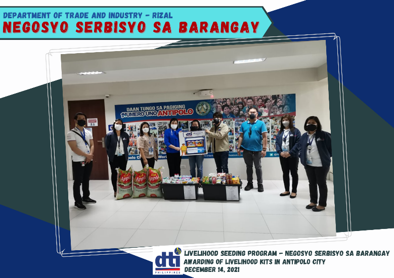 Group photo: DTI Rizal in distributing livelihood kits for Antipolo City