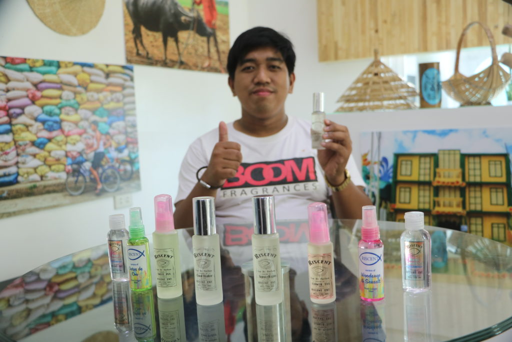 in photo: Mr. John Neil Selda, the owner of Riscent Cosmetic Products Manufacturing
