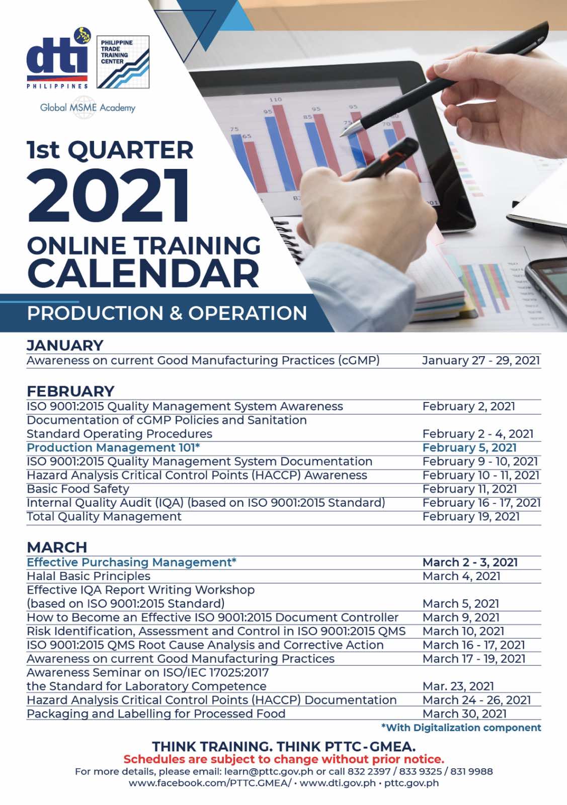 PTTC online training programs Department of Trade and Industry