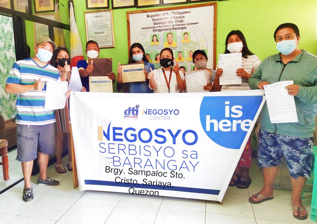 in photo: Negosyo Center Sariaya with the beneficiaries from Brgy. Sampaloc Sto. Cristo, Sariaya, Quezon