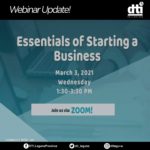Poster of Essential of Starting a Business webinar