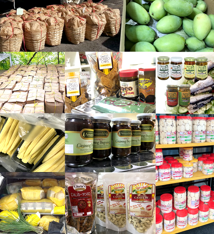 Products sold during the two-day Bagsakan, including mangoes, dilis, cashew, corn, potato chips, and more.