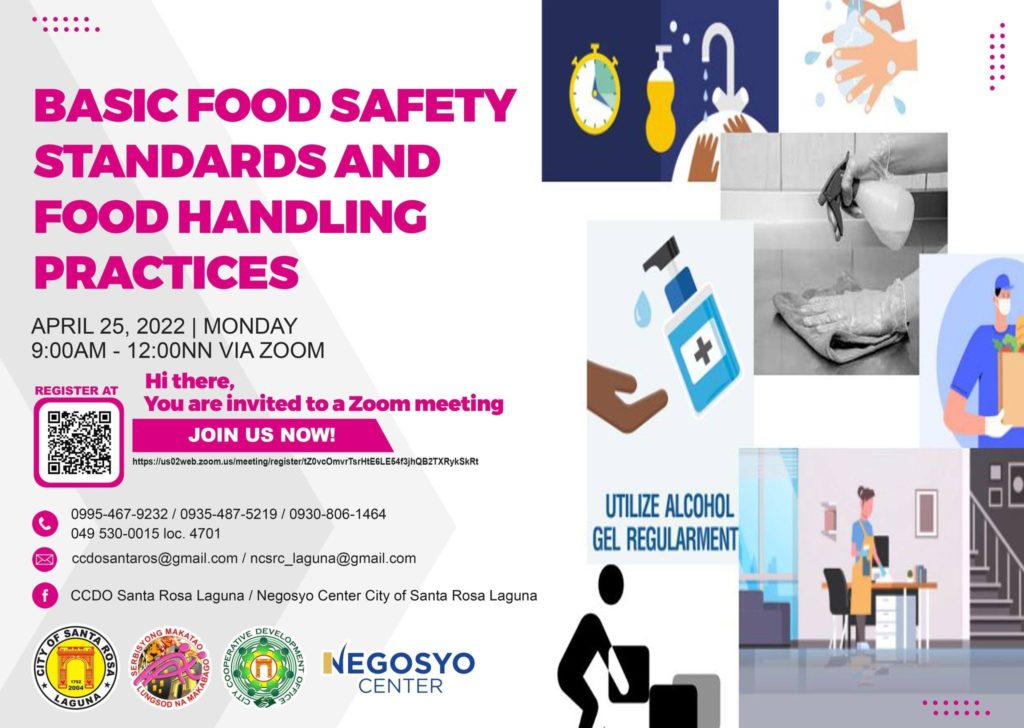 Infographics - Basic Food Safety standards and Food Handling