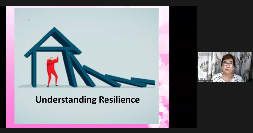 Screen Capture of the speaker's presentation - Understanding Resilience