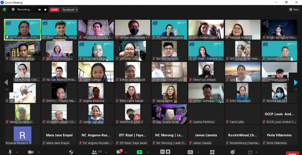 Screen capture of participants of the webinar.