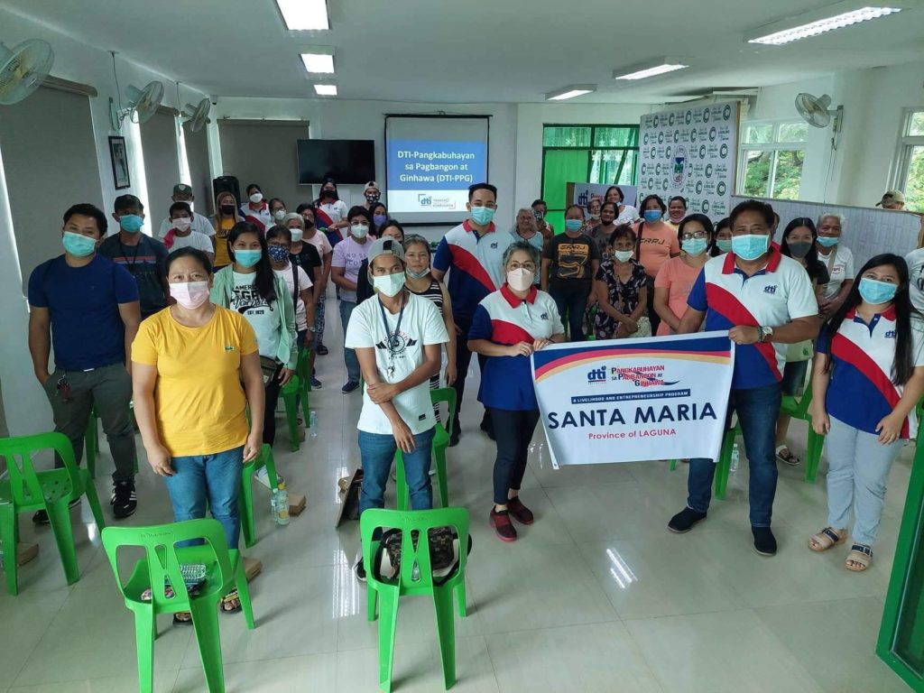 In Photo: DTI Laguna, LGU Santa Maria, together with the PPG beneficiaries from Santa Maria, Laguna
