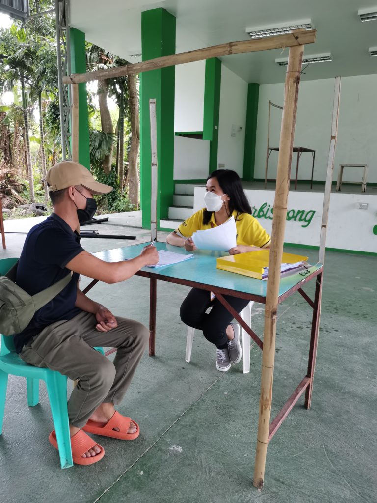 In photo: Negosyo Center Business Counselor assessing potential beneficiary