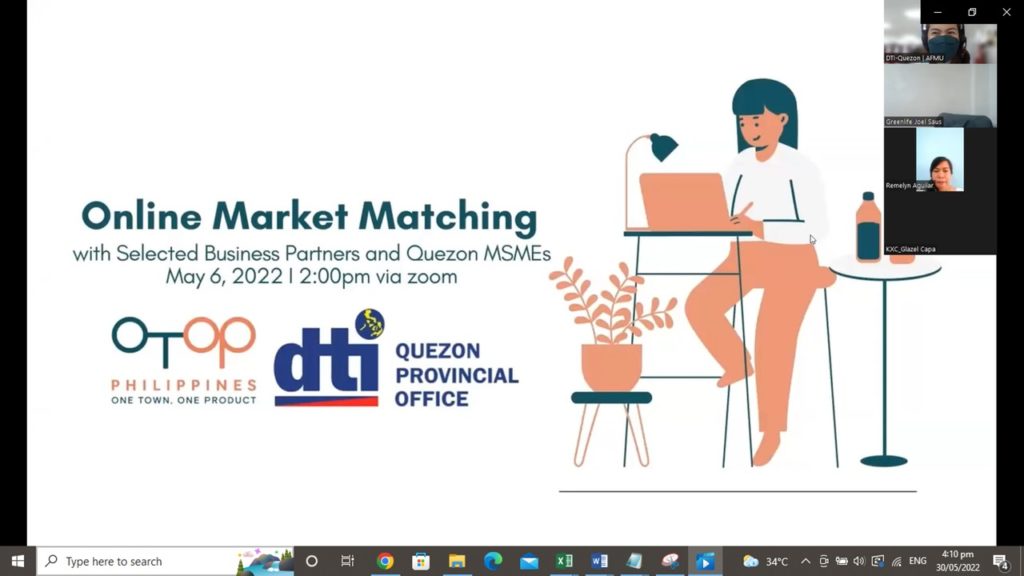 Online market matching with selected business partners and Quezon MSMEs