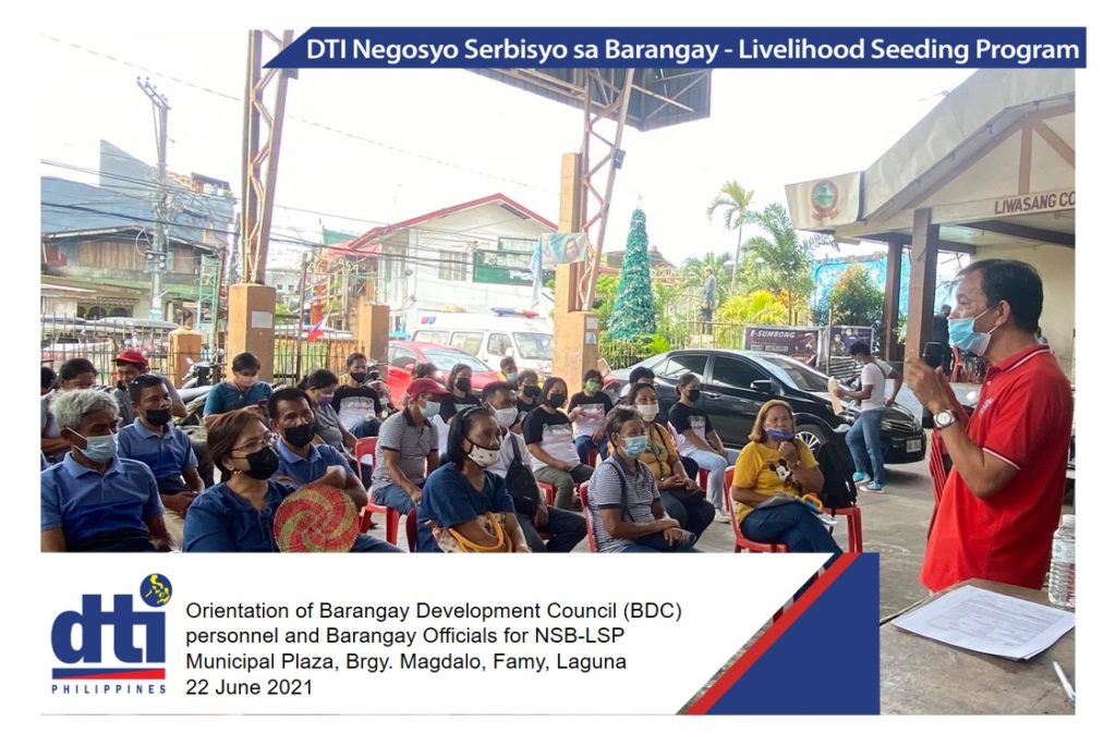 Orientation of Barangay Development Council personnel and Barangay Officials for NSB-LSP in Famy, Laguna