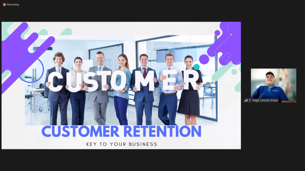 Screen capture of Customer Retention presentation