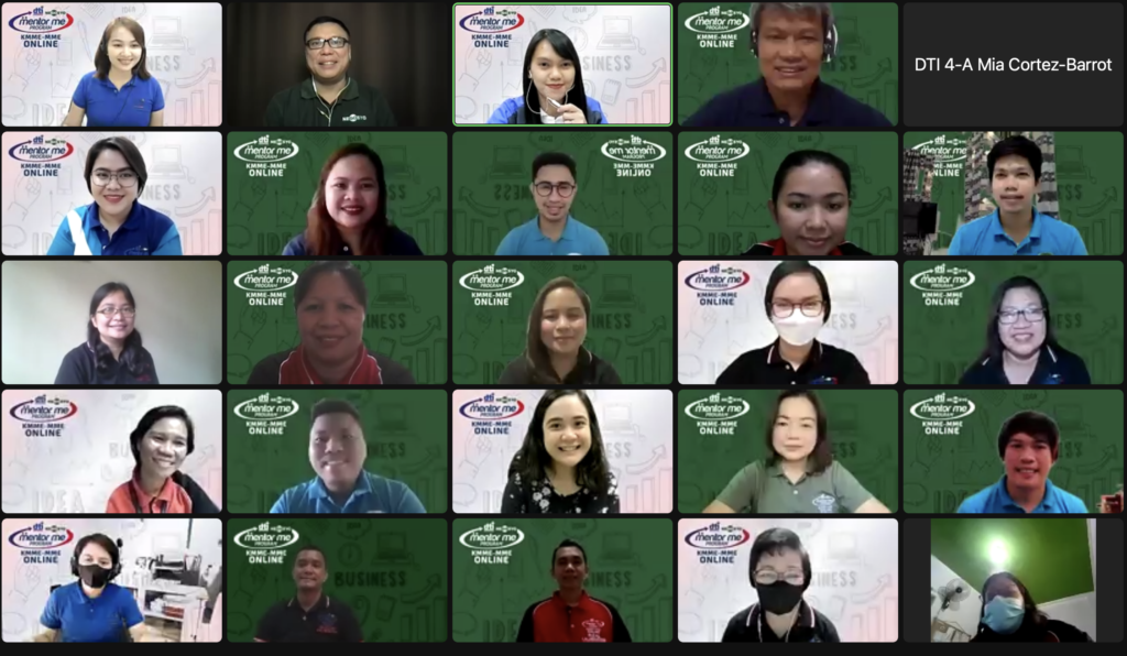 Screen capture of the MSMEs who graduated from DTI 4-A’s KMME-MME program