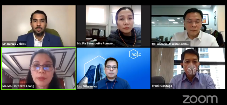 The National MSME Week 2020 E-Forum 2: Inclusive Financial Innovation for Recovery and Sustaining Enterprises on 21 July 2020, from 10:00 AM – 12:30 PM, was moderated by Philippine Exporters Confederation Inc.-Advocacy and Communications Department Assistant Vice President Ms. Ma. Flordeliza Leong. Panelists include Small Business Corporation-Planning and Advocacy Vice President Mr. Frank Gonzaga, Department of Finance-Strategy, Economics, and Results Group (SERG) Assistant Secretary Antonio Joselito Lambino, Cebuana Lhuiller Bank President Mr. Dennis Valdes, Rizal Commercial Banking Corporation (RCBC) Executive Vice President and Chief Innovation & Inclusion Officer Mr. Lito Villanueva, Bangko Sentral ng Pilipinas- Center for Learning and Inclusion Advocacy Managing Director Ms. Pia Bernadette Roman-Tayag
