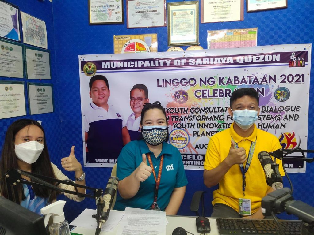 Negosyo Center Business Counsellor Shayne B. Nocus, in an interview at a local Radio Station in Sariaya in connection with the Linggo ng Kabataan