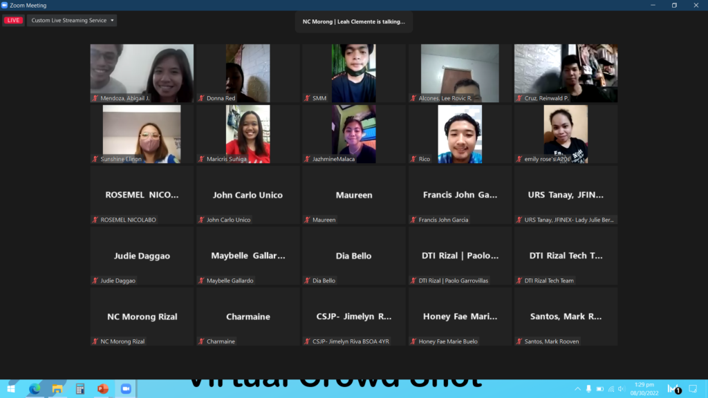 Screen capture of the attendees of webinar (Page 2)