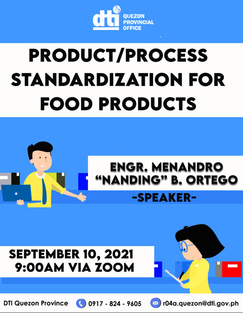 Product/process standardization for food products infographic
