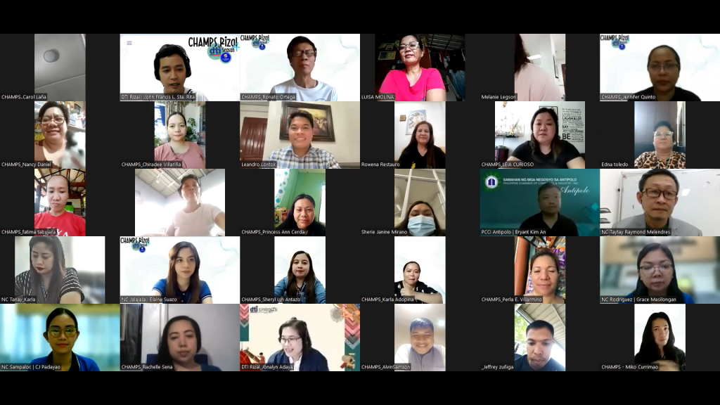 Screen capture of the attendees of DTI webinar on Costing and Pricing.