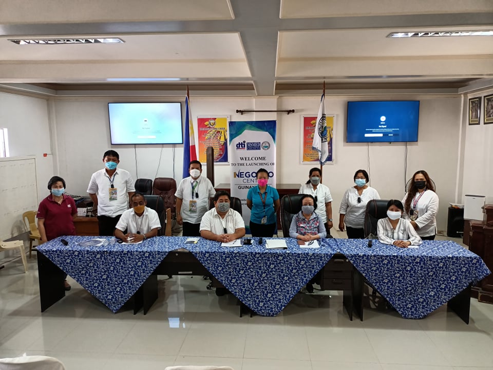 in photo: DTI Quezon with its Provincial Director Julieta Tadiosa and Regional Director Marilou Q. Toledo in launching of Negosyo Center Guinayangan