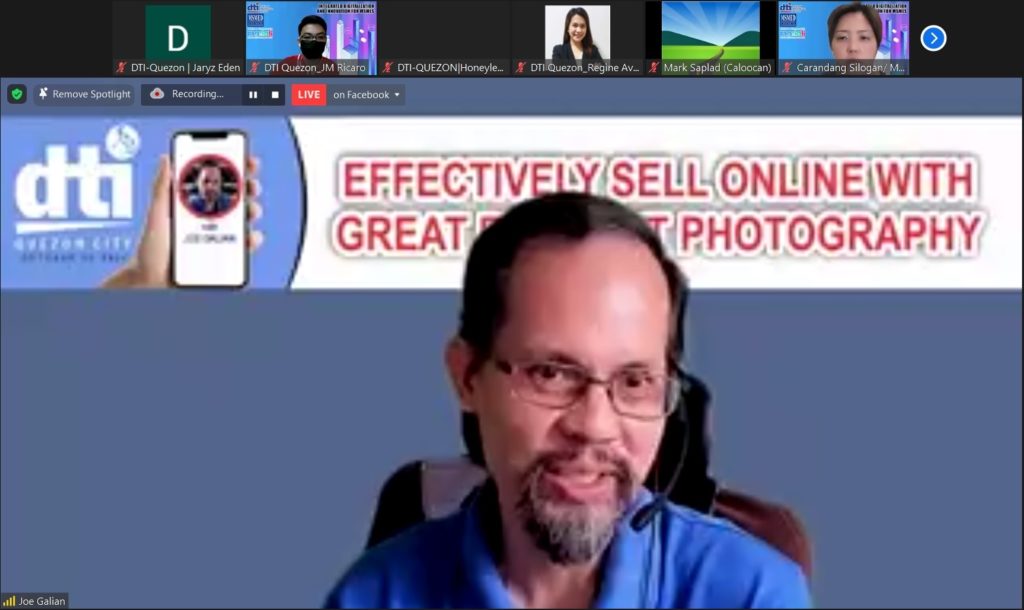 in photo: Effectively Sell Online with Great Product Photography speaker, Mr. Joseph F. Galian