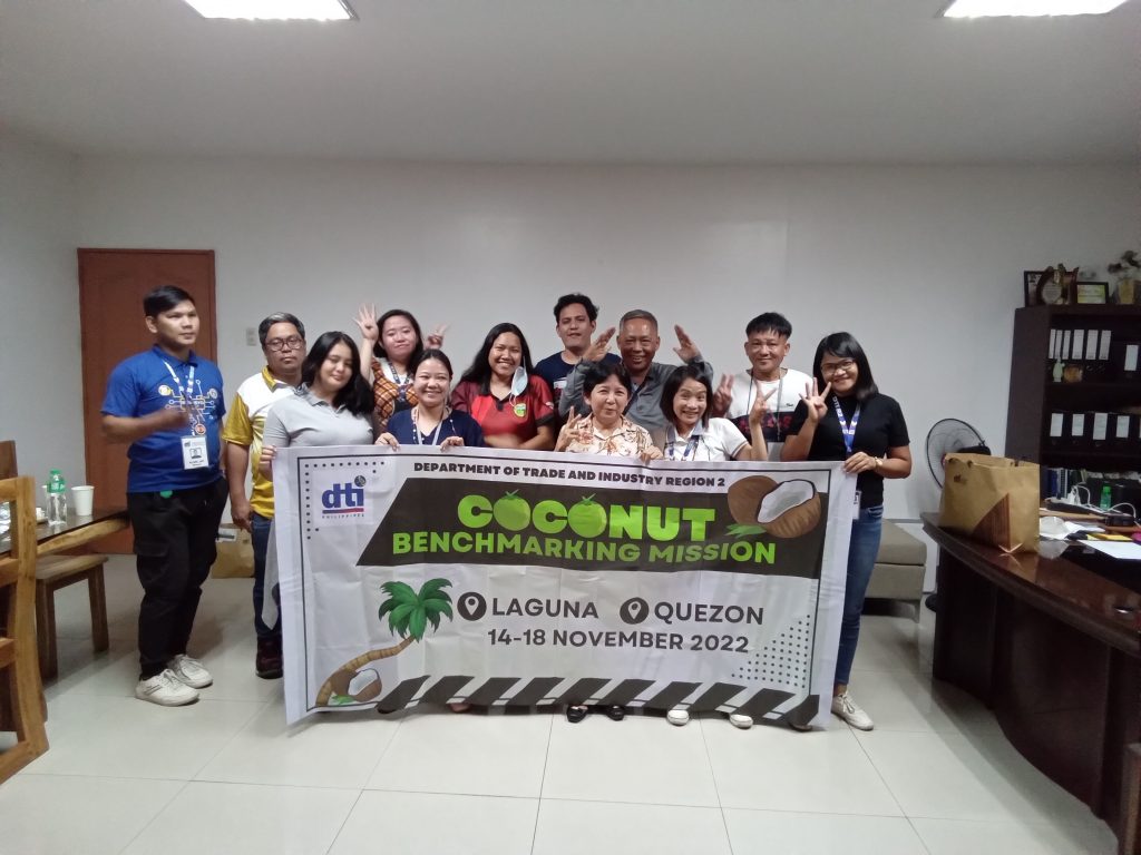 DTI Quezon Provincial Director Julieta Tadiosa, together with DTI Region 2 (Cagayan Valley Region), led by the Regional Coconut Industry Focal Person, Ms. Manilyn Ponce