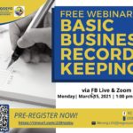Free webinar on Basic Business Record Keeping poster