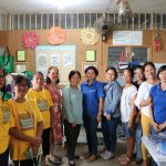 DTI Quezon Provincial Director Julieta L. Tadiosa, together with Senior Trade-Industry Development Specialist (STIDS) Ma. Graciela C. Ledesma with the members of the Sampaloc Weavers Association, led by their president, Ms. Ofelia Gagan.