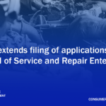 DTI extends filing of applications for renewal of Service and Repair Enterprises