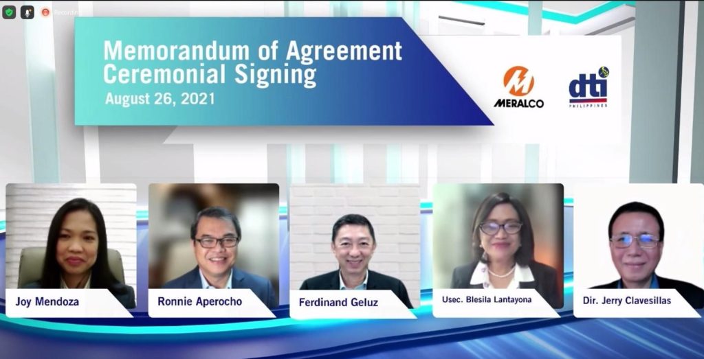 Screengrab of the officials attending the MOA signing between DTI x MERALCO