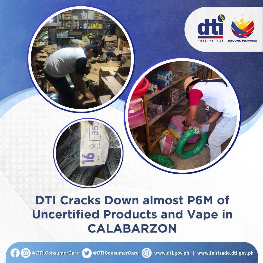 DTI cracks down almost P6M of uncertified products and vape in ...