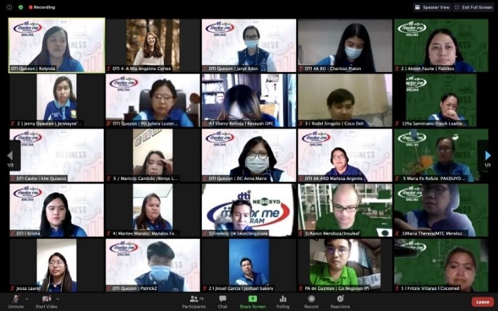 Screencap of participating mentees from the provinces of Cavite and Quezon for the online launching of Kapatid Mentor ME (KMME)