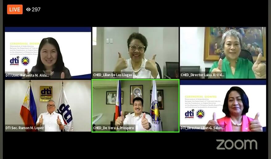DTI-CHED MOU signing via Zoom Meetings