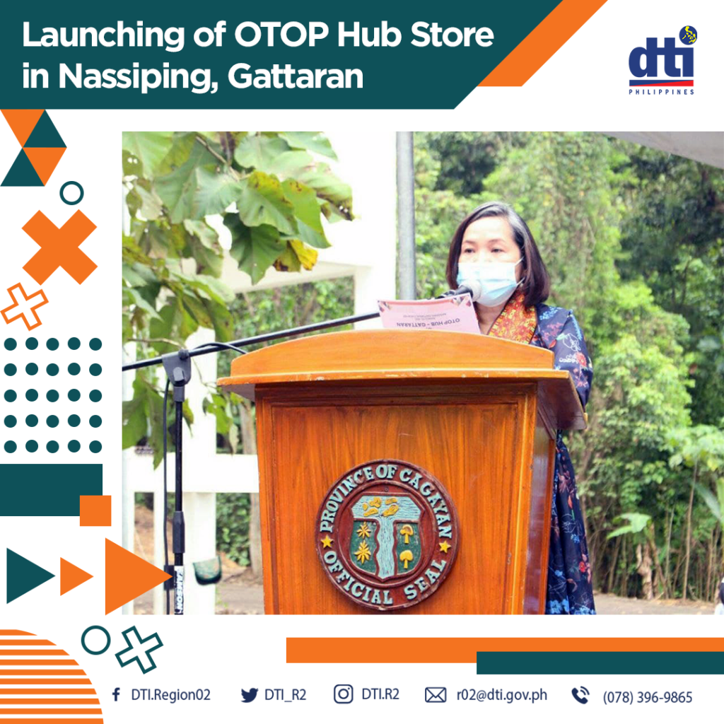 DTI R2 RD Leah Pulido-Ocampo delivering her message during the launching of the new OTOP Hub Store.