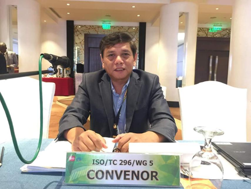 In photo: Dr. Rico Jariel Cabangon, Convenor of ISO/TC 296/WG 5 – Bamboo for Furniture