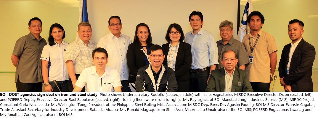 BOI and DOST MOA signing for iron and steel study