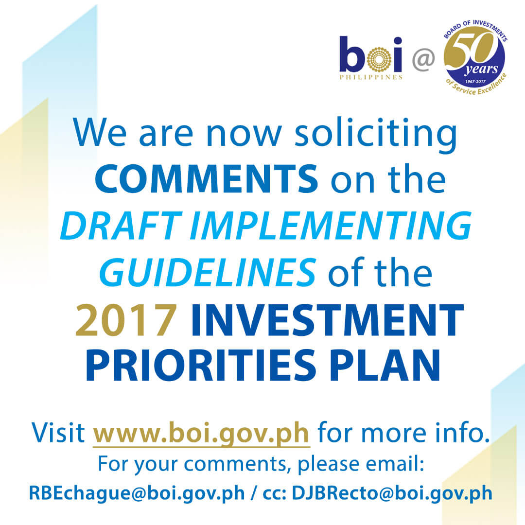 BOI Implementing Guidelines 2017 IPP