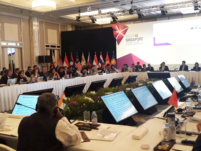 The sixteen (16) Regional Comprehensive Economic Partnership (RCEP) Ministers from ASEAN, Australia, China, India, Japan, Korea and New Zealand drafting the blueprint to conclude RCEP