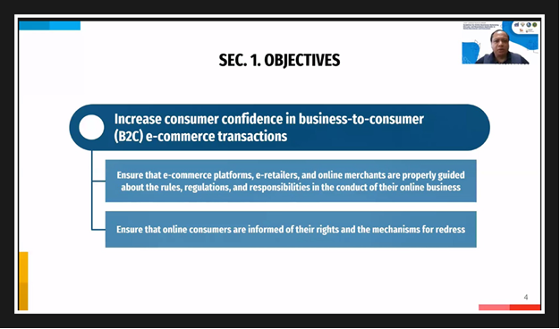 Screenshot of one of the objectives discussed at the congress